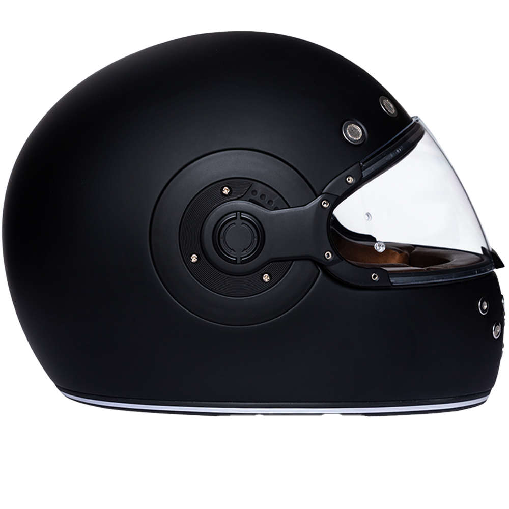 D.O.T. & ECE Daytona Retro Full Face Motorcycle Helmet: Vintage Style for Men, Women, & Youth - Dull Black W/ Dull Black Accents