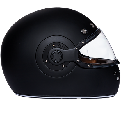 D.O.T. & ECE Daytona Retro Full Face Motorcycle Helmet: Vintage Style for Men, Women, & Youth - Dull Black W/ Dull Black Accents