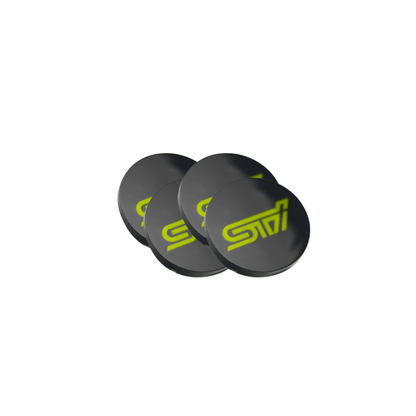 Racing Art [WRX/STI/BRZ] Factory Subaru Wheel Center Caps w/ WRX or STI Logo | Red, Blue, Neon Yellow, White