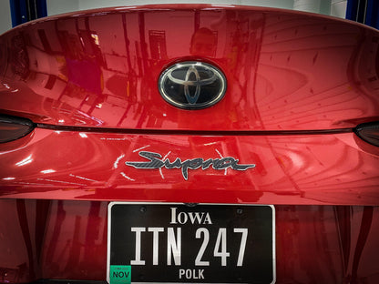 Rear Supra Emblem Overlay (Various Colors) - 2020+ Supra