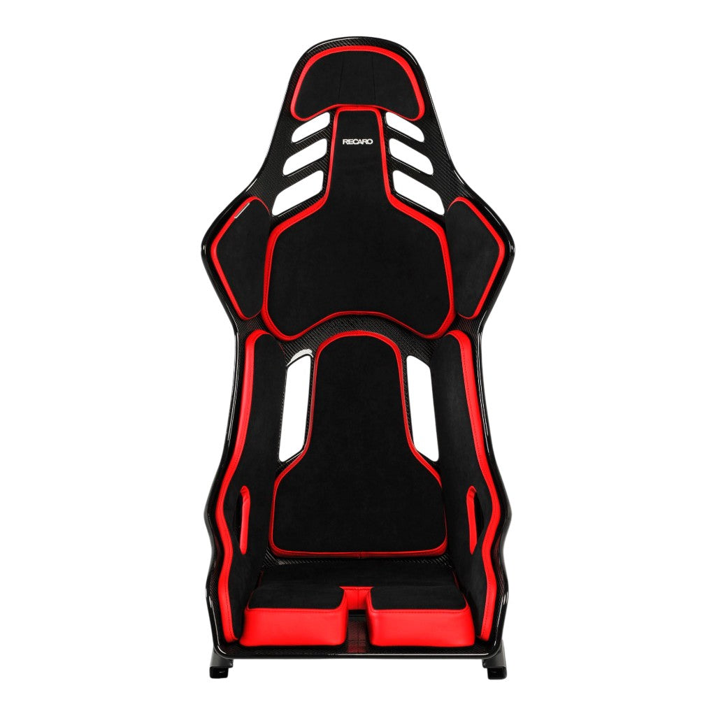 RECARO 078.02.1B22 Race Seat Podium CF Left Side (ABE / FIA), Black Alcantara / Red Leather, Size L