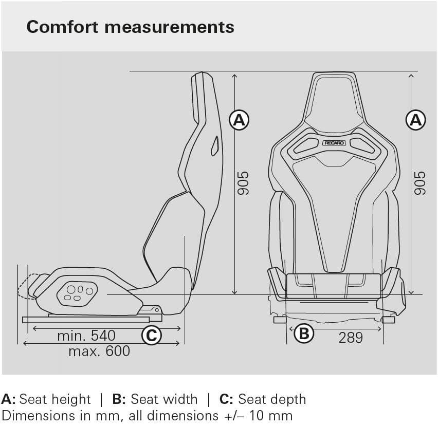 RECARO 653.000.1B49 Left Seat Sport C, 5 Doors, Leather White/Dinamica Black