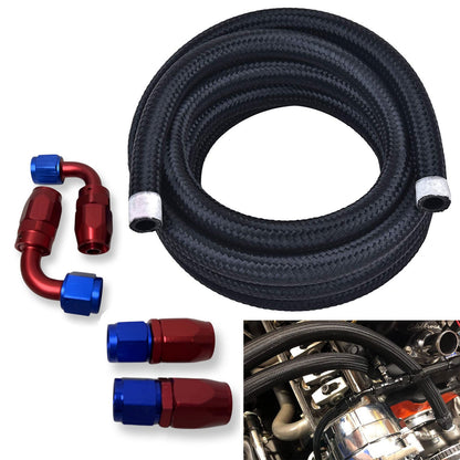10AN/8AN/6AN Fitting Stainless Steel Braided Oil Fuel Hose Line Kit 5Feet Red