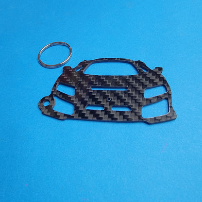 Carbon Fiber keychain for Ferarri F80 keychain  front view Glossy Twill