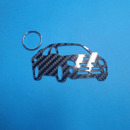 Carbon Fiber keychain for Dodge Neon SRT-4 (2003-2005)  Inspired Keychain Lanyard 3d  front view Glossy Twill