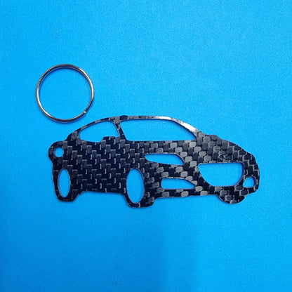 Carbon Fiber keychain for Honda CR-Z CRZ (2011-2016) Inspired Keychain Lanyard 3D  Front view Glossy Twill
