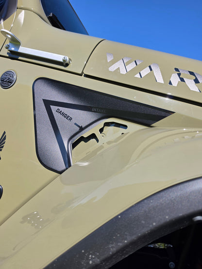 Printed Air Intake Rubicon Vent Decal- Fits Jeep Wrangler & Gladiator JL Fender Vent Decal-Pair