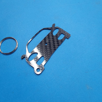 Carbon Fiber keychain for Ferarri Modena (1999-2004) keychain  front view Glossy Twill