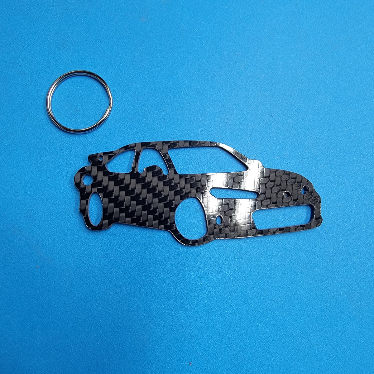 Carbon Fiber keychain for Honda Civic Type R (2023-Present) FL5 Inspired Keychain Lanyard 3d front view Glossy Twill
