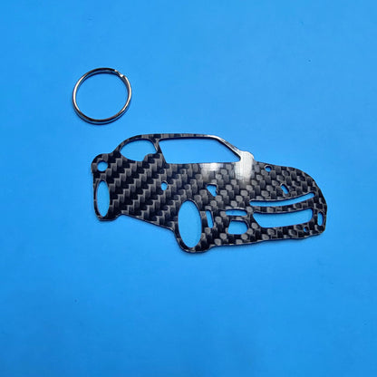 Carbon Fiber keychain for Ferarri Purosangue Type F175 3D front view Glossy Twill