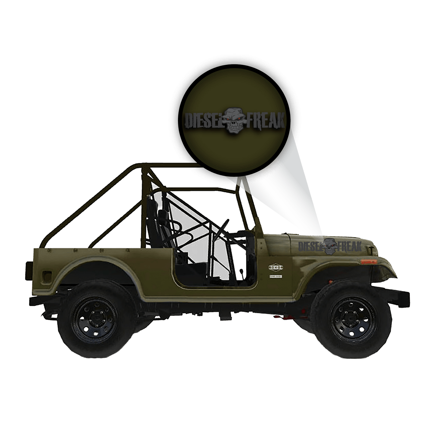 Roxor Blackout Diesel Freak - Hood Graphic Set