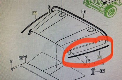 Roxor Hood Rubber (Bonnet side)