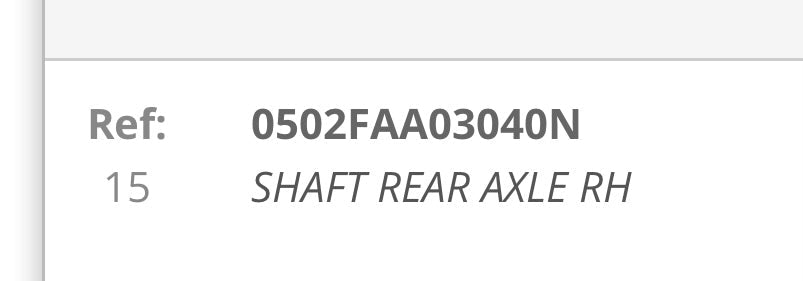 Roxor OEM Rear Axle Shaft