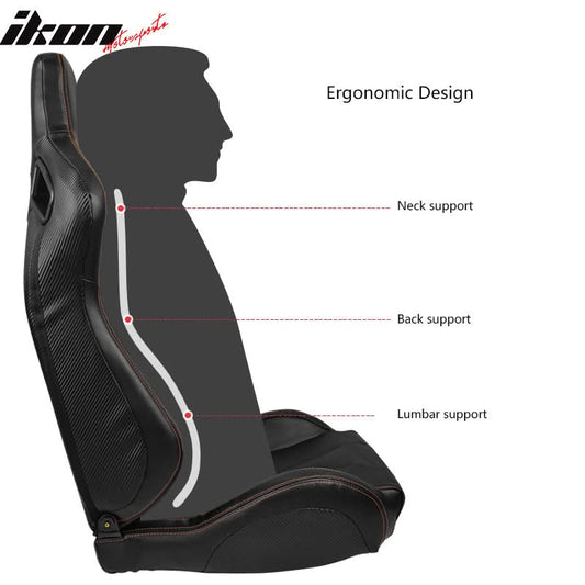 Universal Reclinable Left Driver Side Racing Seat Dual Slider