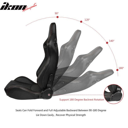 Universal Reclinable Left Driver Side Racing Seat Dual Slider