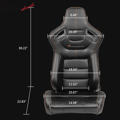 Universal Reclinable Left Driver Side Racing Seat Dual Slider