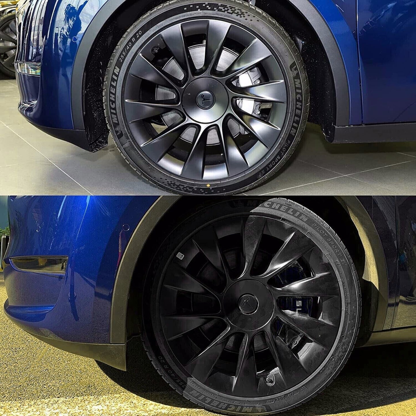 Tesla Model Y Brake Caliper Covers Aluminum Front & Rear Black 19-24 (4PCS)