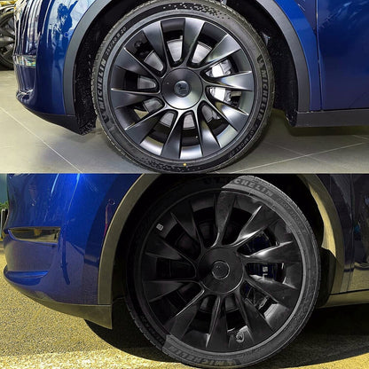 Tesla Model Y Brake Caliper Covers Aluminum Front & Rear Black 19-24 (4PCS)