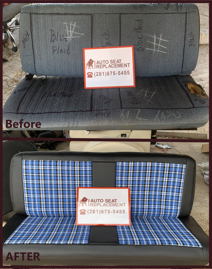 1995-1999 Chevy Silverado & Cheyenne W/T Base Work Truck Replacement Vinyl Bottom & Lean Back Bench Seat Covers: Gray