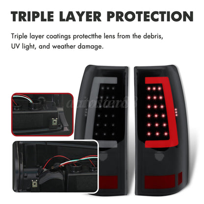 2003-2006 Chevrolet Silverado 1500 LED Tube Smoke Tail Lights