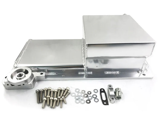 BULL BOOST PERFORMANCE Racing Front Sump Aluminum LS Oil Pan Kit With Billet Oil Filter Adapter
