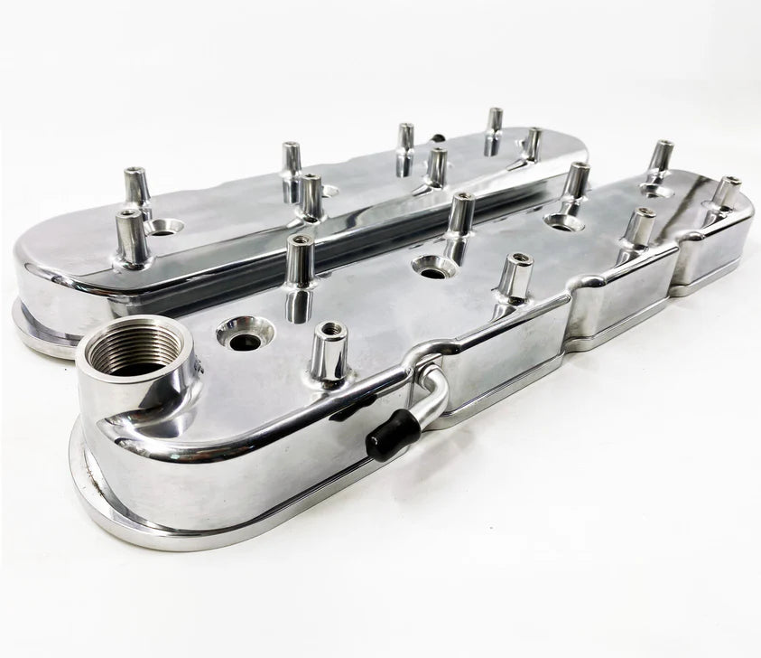 BULL BOOST PERFORMANCE LS Cast Aluminum Tall Valve Covers For LS1 LS2 LS3 LS6 LS7 Polished