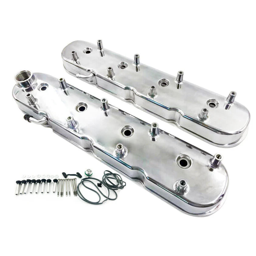 BULL BOOST PERFORMANCE LS Cast Aluminum Tall Valve Covers For LS1 LS2 LS3 LS6 LS7 Polished