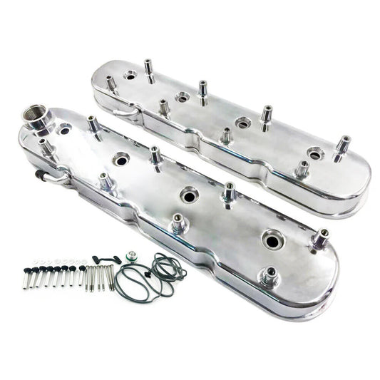 BULL BOOST PERFORMANCE LS Cast Aluminum Tall Valve Covers For LS1 LS2 LS3 LS6 LS7 Polished