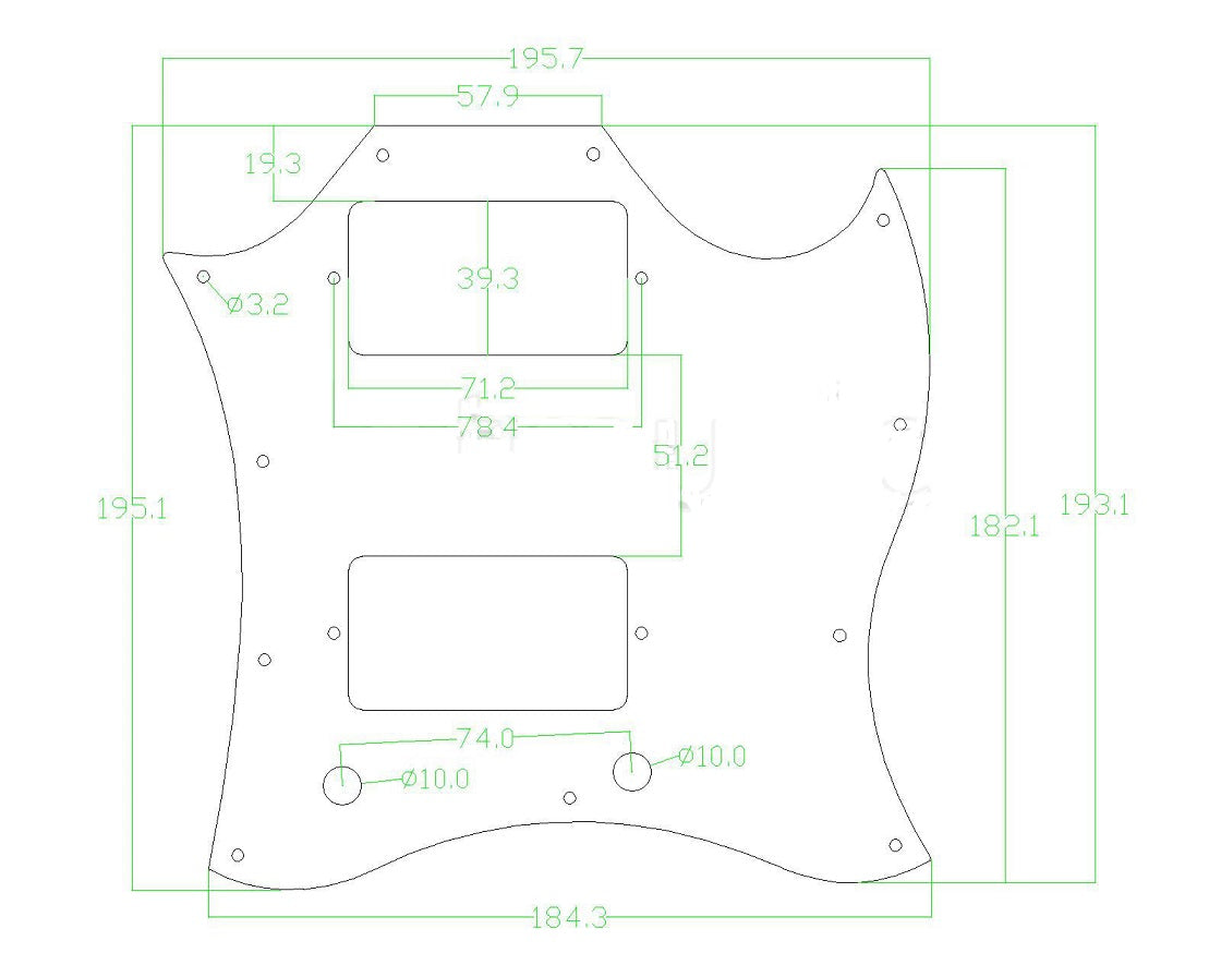 CARBON FIBER Pickguard for SG Standard Full Face Guitar Plate
