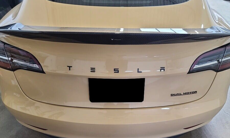TESLA Matte Carbon Fiber Emblem Logo for Model 3 & Y Hood +Trunk Letter Accessories