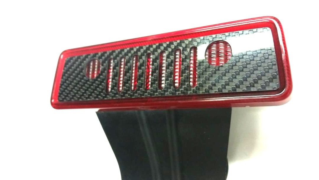CARBON FIBER Grille 3rd Rear Brake Light Cover For Jeep Wrangler JK 2007-2017