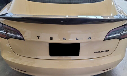 TESLA Gloss Carbon Fiber Emblem Logo for Model 3 & Y Hood +Trunk Letter Accessories