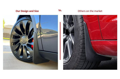 Model S Tesla Mud Flaps Splash Guards Winter Vehicle Protection No Holes 4 Pcs 2016-2021