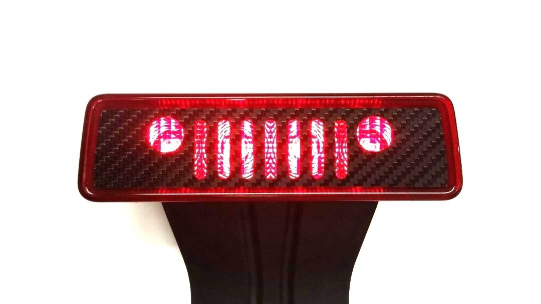 CARBON FIBER Grille 3rd Rear Brake Light Cover For Jeep Wrangler JK 2007-2017