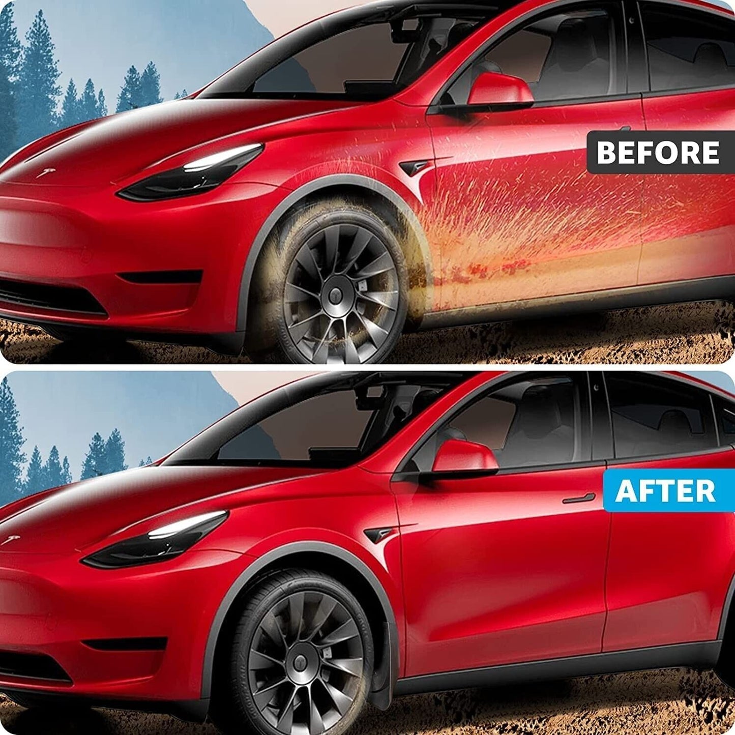 Model Y Tesla Mud Flaps Splash Guards Winter Vehicle Protection No Holes 4 Pcs