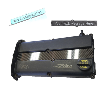 CARBON FIBER (CUSTOM TEXT) Spark Plug cover Fits For 00-04 Ford Focus 2.0L Zetec
