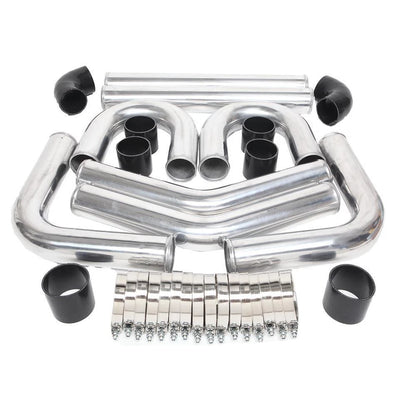 GEN PERFORMANCE Universal Intercooler Pipping Kit, Aluminum, 3", Black Coupler