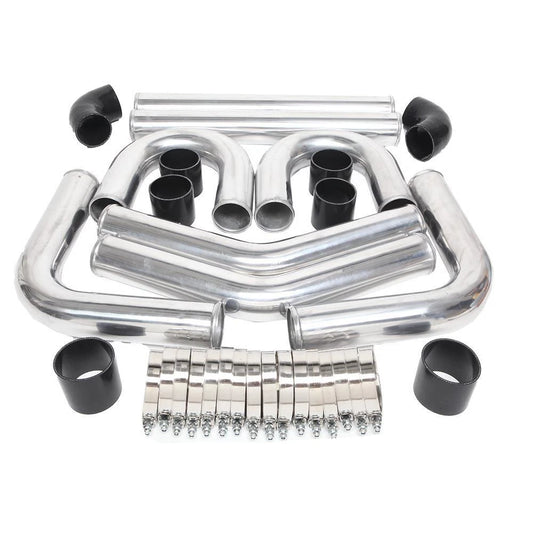 GEN PERFORMANCE Universal Intercooler Pipping Kit, Aluminum, 3", Black Coupler