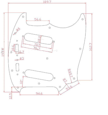 Fender Mustang Classic Series styled Real CARBON FIBER Glossy Guitar Pickguard