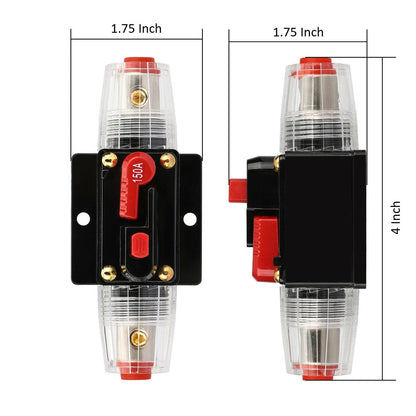 100 Amp Inline Waterproof Circuit Breaker Auto/Marine/Solar Manual Reset 12V-48V