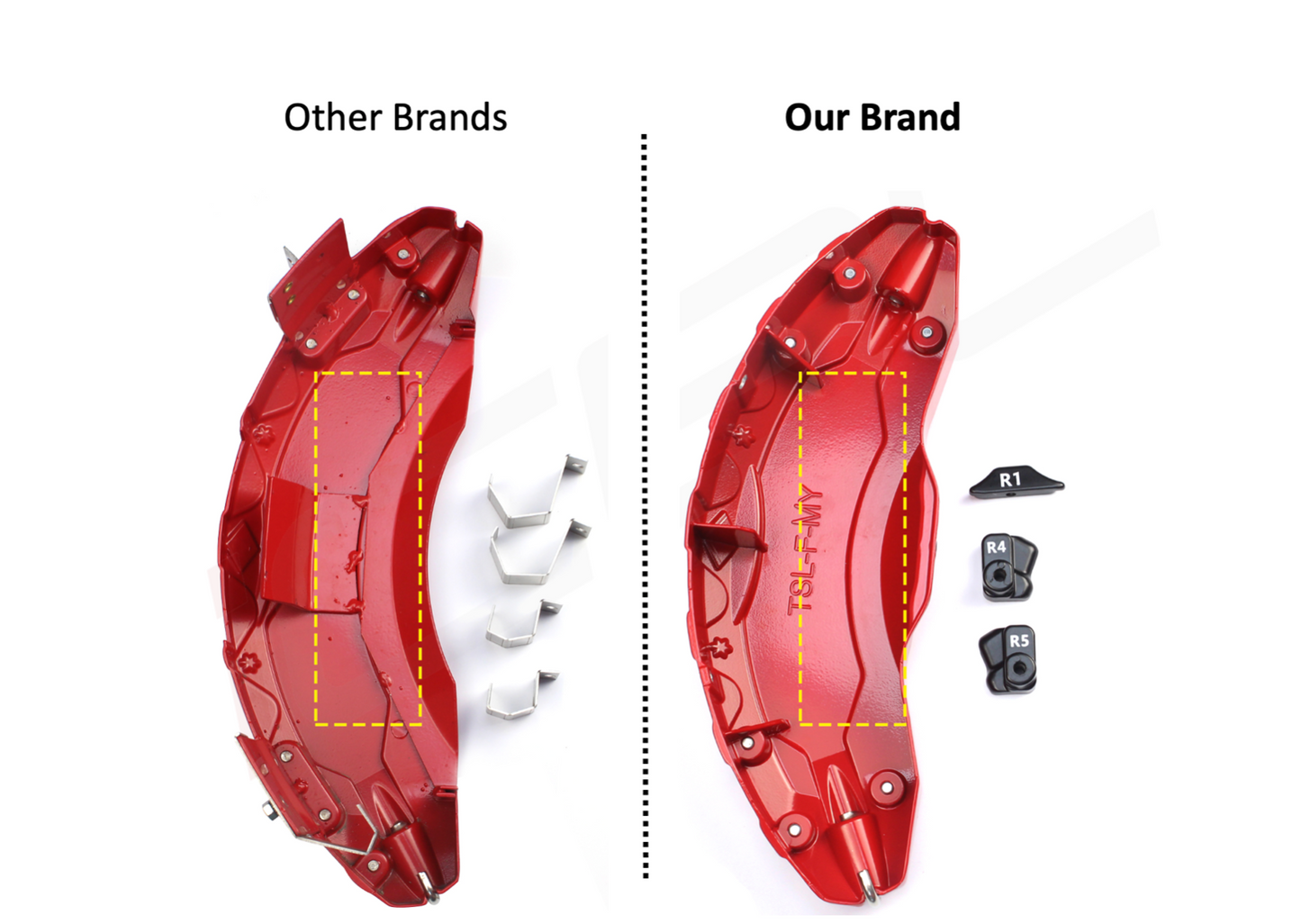 Tesla Model Y Brake Caliper Covers Aluminum Front & Rear RED 19-24 (4PCS)