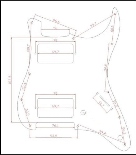 CARBON FIBER HH Humbucker Stratocaster PICKGUARD for Fender Strat Standard