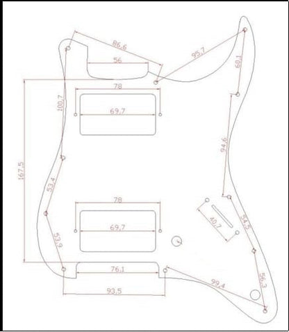 CARBON FIBER HH Humbucker Stratocaster PICKGUARD for Fender Strat Standard