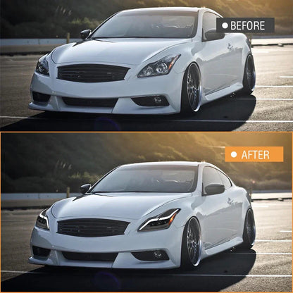 NTXGlow LED Tube Projector Headlights (2008-2015 Infiniti G37 & Q60 Coupe)