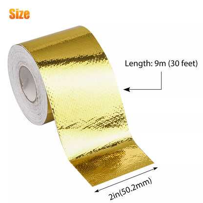 GEN Performance Gold High Temperature Heat Shield Roll – 2" x 30FT Self-Adhesive Reflective Tape