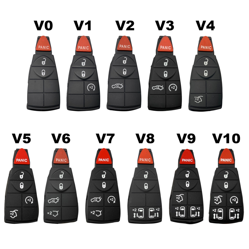 Brand New Button Pad Replacement for Chrysler / Dodge / Jeep / Ram Fobik