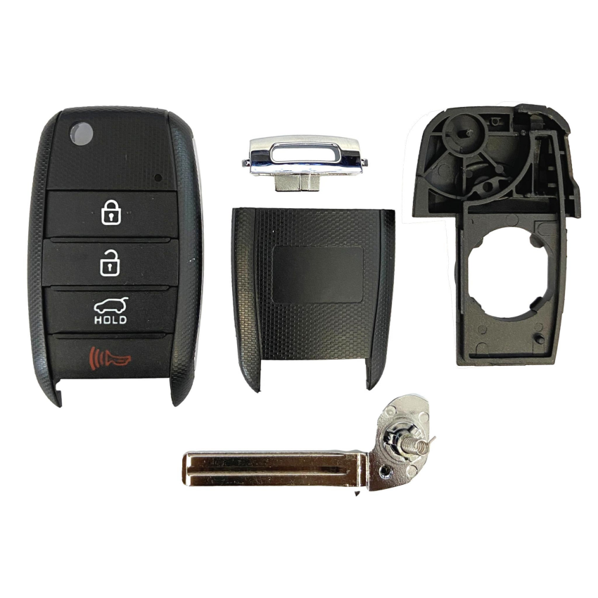 Kia Sedona Sorento 2013-2019 4 Button Flip Key Shell w/ Hatch