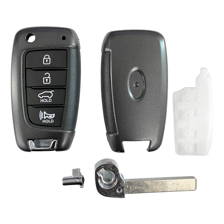 Hyundai 4 Button Flip Key Shell w/ Hatch