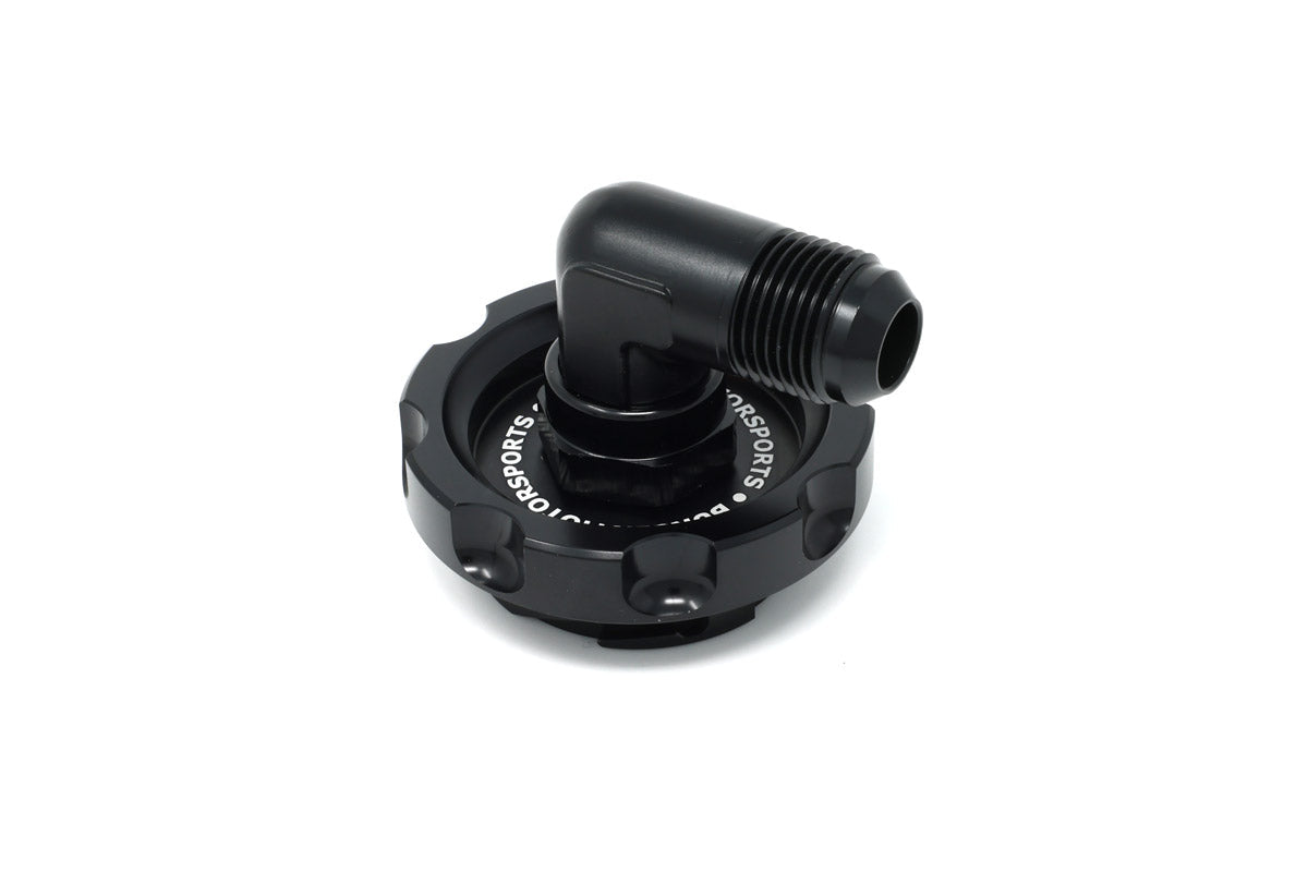 BMW B58 oil filler cap dual vent kit close view