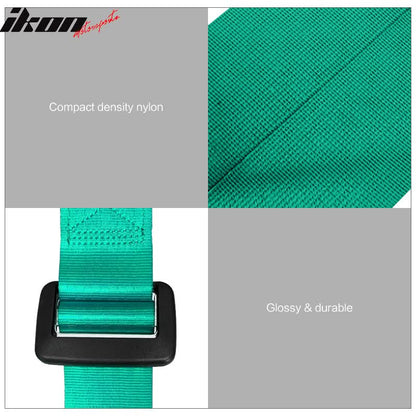 Universal Green 4 Point Buckle Racing Seat Belt Harness Nylon